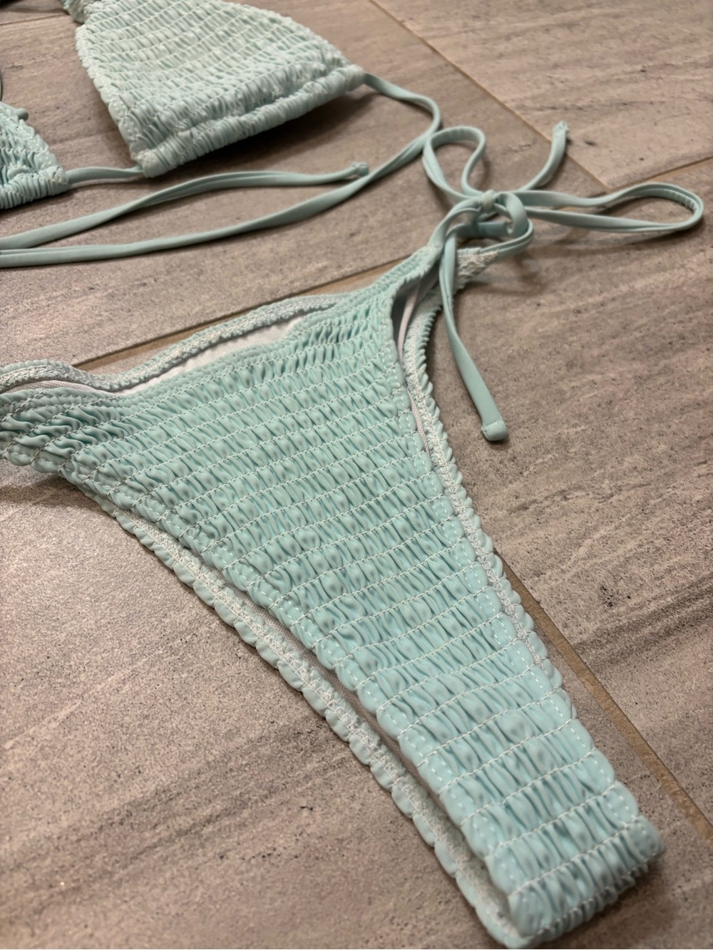 Smocked Triangle Bikini Set - Picture 3 of 8